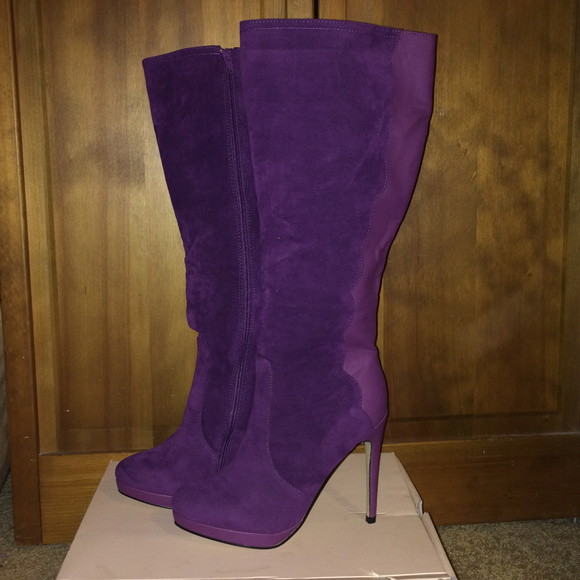 shoedazzle purple boots